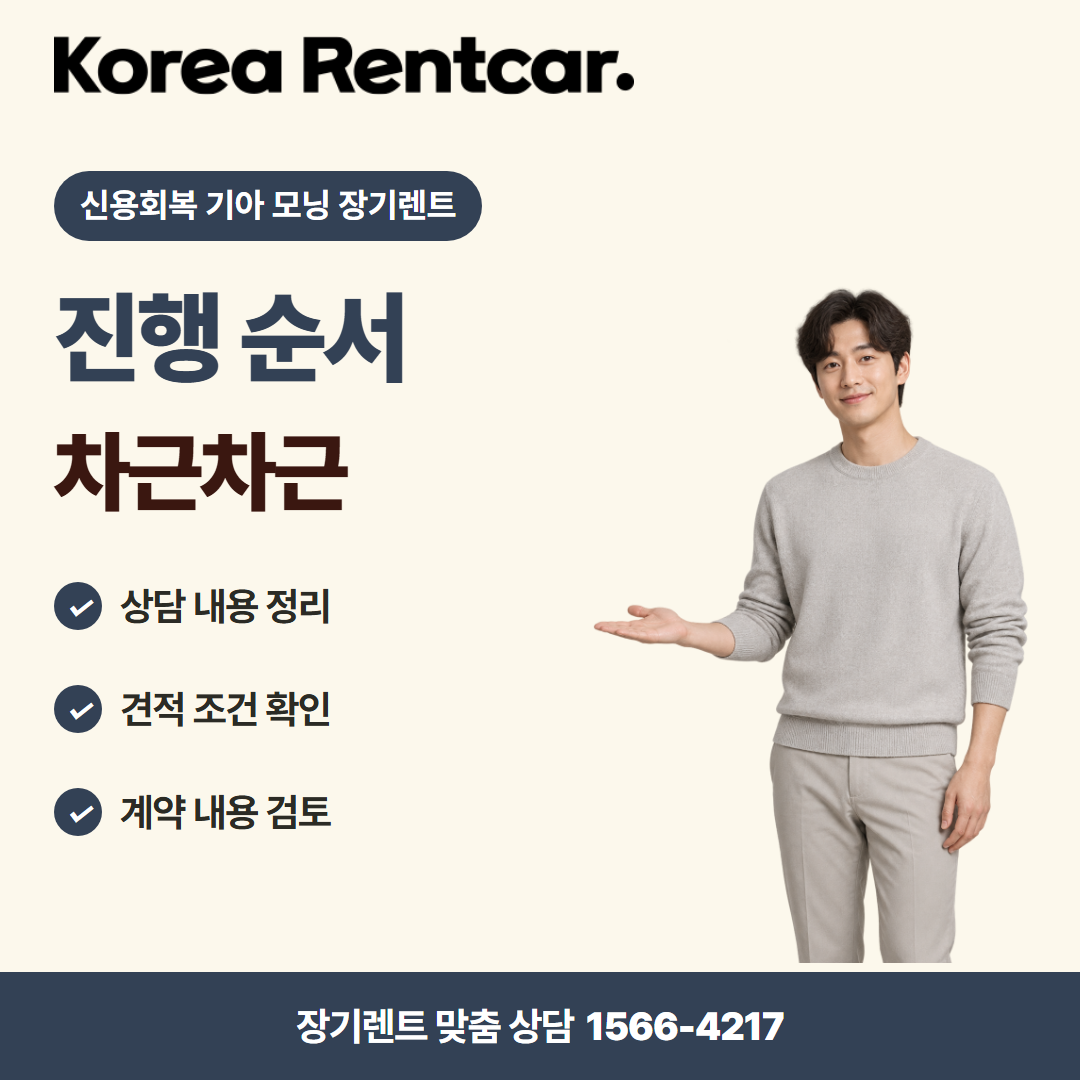 신용회복 기아 모닝 장기렌트 · 이용 절차 카드뉴스